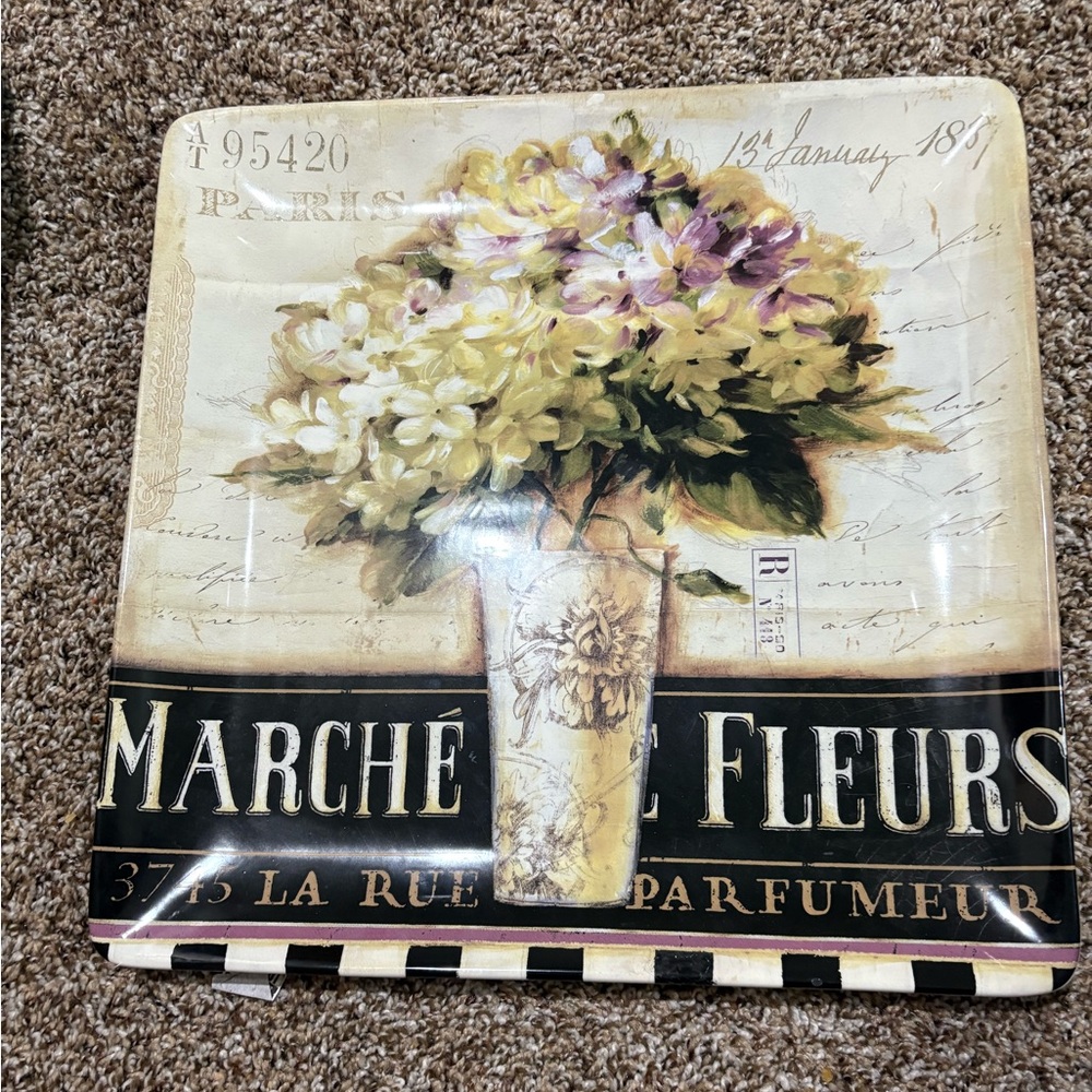 “Marche de Fleurs" painting by artist Lisa Audit Severing Plate